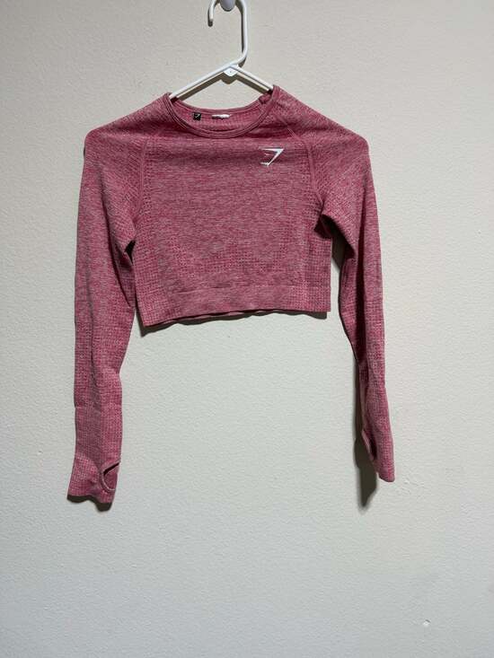 Gymshark Tops - Gymshark Vital Seamless Long Sleeve Crop Top Red